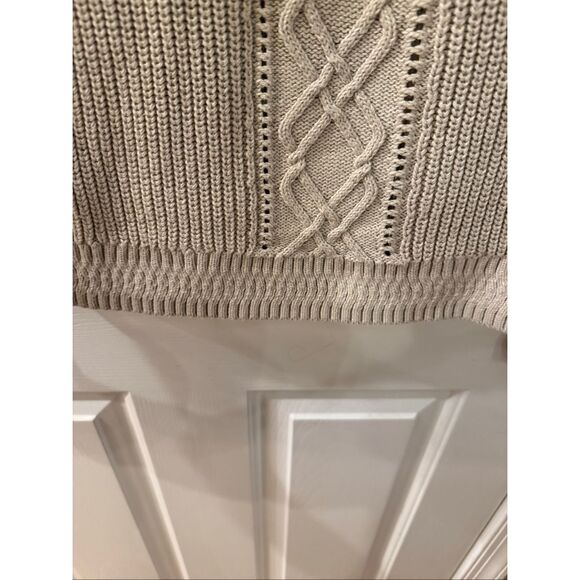 ANR+ Presented by Alp n Rock Beige Collared White Stripe Sleeve Sweater sz S EUC - Picture 4 of 8